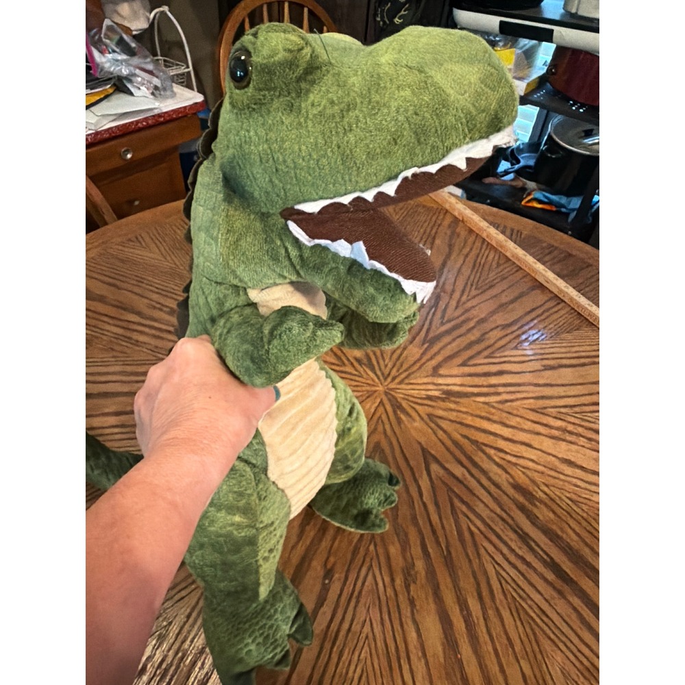 Large Green Tyrannosaurus Rex T-Rex Dinosaur Plush Standing Stuffed Animal Toy